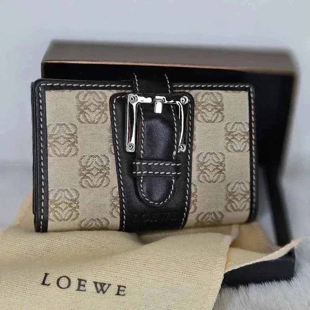 Loewe Mono canvas and leather Tri-fold , 6 Key Case Holder